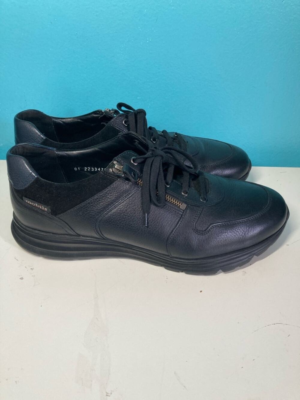 Men’s Mephisto Mobils Brayan Leather Shoes Size 11.5 US Lace Up with Zipper